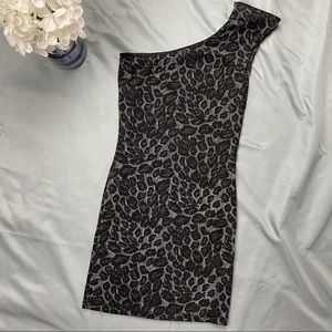 🖤 One Shoulder Leopard Mini Dress